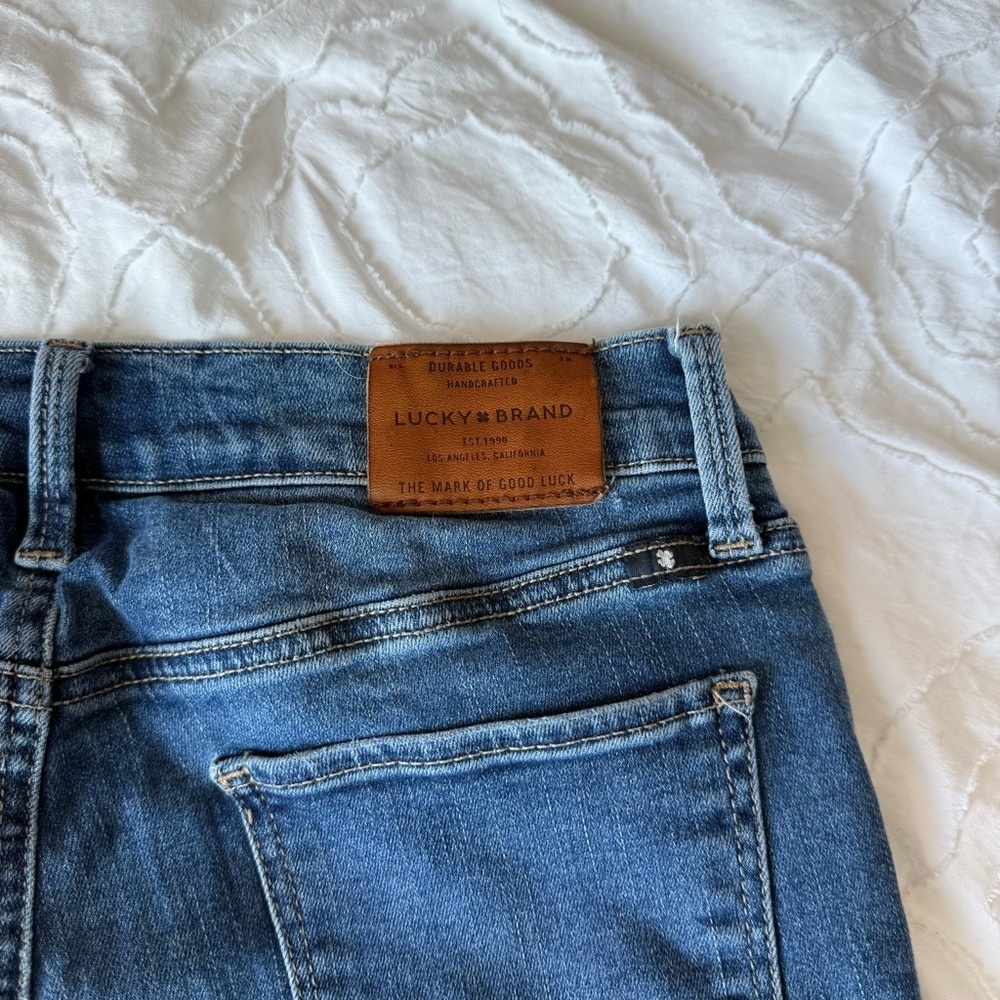 Lucky Brand Brooke Leggings Dark Blue Skinny Jeans Dark Wash Ankle Distressed - Picture 11 of 11